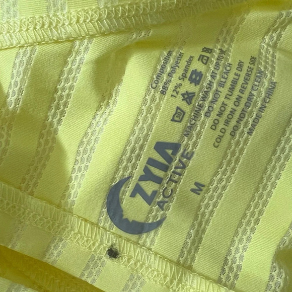 ZYIA yellow striped Nimbus split back tank sz M - Picture 9 of 11